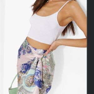 Boohoo scarf print skirt